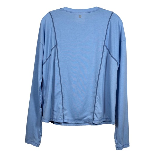 SWEATY BETTY Haste Run Long Sleeve Shirt, Blue Running Shirt, Size 8-10 - Picture 2 of 8